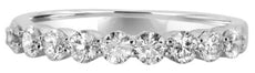 .67CT DIAMOND 18K WHITE GOLD SHARED PRONG 9 STONE SEMI ETERNITY ANNIVERSARY RING