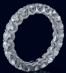 3.10CT DIAMOND 14KT WHITE GOLD 3D SHARED PRONG ETERNITY WEDDING ANNIVERSARY RING