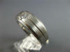 ESTATE WIDE .44CT DIAMOND 14KT WHITE GOLD 3D SOLITAIRE MATTE & SHINY MENS RING