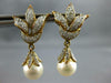 .36CT DIAMOND & AAA SOUTH SEA PEARL14KT 2 TONE GOLD MULTI LEAF HANGING EARRINGS
