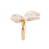 ESTATE EXTRA LARGE 4.14CT WHITE & PINK DIAMOND 18K ROSE GOLD BUTTERFLY LOVE RING