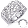 LARGE 4.04CT DIAMOND 14KT WHITE GOLD ROUND MULTI ROW INVISIBLE ANNIVERSARY RING