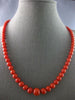 ANTIQUE LARGE & LONG AAA CORAL 14KT YELLOW GOLD GRADUATING LOVE NECKLACE #27556