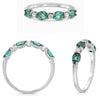 .72CT DIAMOND & AAA EMERALD 14KT WHITE GOLD ROUND & OVAL 7 STONE LUCIDA FUN RING