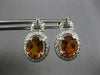 2.51CT DIAMOND & AAA CITRINE 14KT WHITE GOLD OVAL & ROUND HALO HANGING EARRINGS