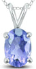 .45CT AAA TANZANITE 14KT WHITE GOLD 3D OVAL CLASSIC SOLITAIRE FLOATING PENDANT