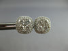 1.29CT DIAMOND 14KT WHITE GOLD CLASSIC ROUND INVISIBLE SQUARE HALO STUD EARRINGS