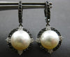 LARGE 1.31CT WHITE & BLACK DIAMOND & AAA PEARL 18KT WHITE & BLACK GOLD EARRINGS