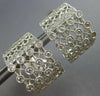 LARGE 1.05CT DIAMOND 18KT WHITE GOLD FILIGREE MILGRAIN CLIP ON HANGING EARRINGS