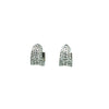 1.04CT DIAMOND 18KT WHITE GOLD 3D ROUND MULTI ROW HUGGIE HOOP HANGING EARRINGS