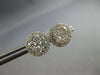 ESTATE 1.13CT DIAMOND 14K WHITE GOLD 3D CLASSIC ROUND CLUSTER HALO STUD EARRINGS