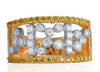 .78CT WHITE & FANCY YELLOW DIAMOND 14KT 2 TONE GOLD CLUSTER FUN ANNIVERSARY RING