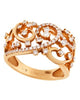 WIDE .59CT DIAMOND 18KT ROSE GOLD 3D MULTI ROW SEMI ETERNITY ANNIVERSARY RING