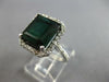 LARGE 5.75CT DIAMOND & AAA GREEN TOURMALINE 14KT WHITE GOLD HALO ENGAGEMENT RING