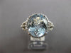 LARGE 4.6CT DIAMOND & AAA AQUAMARINE 14K WHITE GOLD OVAL & ROUND ENGAGEMENT RING