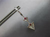 ESTATE .54CT DIAMOND & AAA RUBY 14KT WHITE GOLD TRIANGULAR FUN HANGING EARRINGS