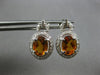 2.51CT DIAMOND & AAA CITRINE 14KT WHITE GOLD OVAL & ROUND HALO HANGING EARRINGS