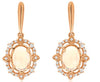 1.16CT DIAMOND & AAA OPAL 14K ROSE GOLD 3D OVAL & ROUND FILIGREE FLOWER EARRINGS