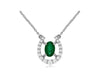 .65CT DIAMOND & AAA EMERALD 14KT WHITE GOLD 3D OVAL LUCKY HORSESHOE FUN NECKLACE