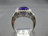 4.88CT DIAMOND & AAA AMETHYST 14KT WHITE GOLD OVAL & ROUND HALO ENGAGEMENT RING