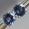 ESTATE 1.86CT AAA TANZANITE 14KT WHITE GOLD 3D CLASSIC ROUND STUD EARRINGS #2510