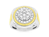 ESTATE LARGE 1.0CT DIAMOND 14K 2 TONE GOLD CLASSIC CLUSTER JUBILEE FUN MENS RING
