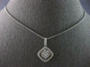 ESTATE 1CT DIAMOND 18K WHITE GOLD ROUND & BAGUETTE CLUSTER FUN FLOATING PENDANT