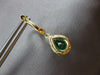 1.95CT DIAMOND & AAA COLUMBIAN EMERALD 14KT YELLOW GOLD 3D HALO HANGING EARRINGS
