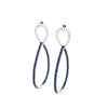 2.68CT DIAMOND & SAPPHIRE 18KT WHITE GOLD INSIDE OUT TEAR DROP HANGING EARRINGS