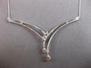 1.69CT DIAMOND 14K WHITE GOLD ROUND & BAGUETTE DOUBLE V SHAPE TEAR DROP NECKLACE