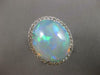 LARGE 13.81CT DIAMOND & AAA AUSTRALIAN OPAL 14K WHITE GOLD OVAL & ROUND FUN RING