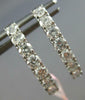 1.45CT DIAMOND 14KT WHITE GOLD 3D ROUND INSIDE OUT OVAL HUGGIE HANGING EARRINGS