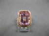 LARGE 9.62CT DIAMOND & AAA KUNZITE 14KT ROSE GOLD 3D HALO SQUARE ENGAGEMENT RING