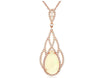 7.25CT DIAMOND & AAA OPAL 14KT ROSE GOLD 3D PEAR SHAPE INFINITY FLOATING PENDANT