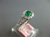 ESTATE .86CT DIAMOND & AAA EMERALD 14K WHITE GOLD 3D OVAL & ROUND HALO LOVE RING