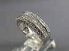WIDE .96CT DIAMOND 18KT WHITE GOLD 3D ROUND & BAGUETTE WEDDING ANNIVERSARY RING