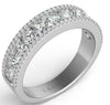 1.18CT DIAMOND 14KT WHITE GOLD 3D CLASSIC 3 ROW SEMI ETERNITY ANNIVERARY RING