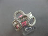 ESTATE WIDE .87CT DIAMOND 18KT WHITE GOLD ROUND & BAGUETTE HEART SHAPE LOVE RING