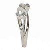 .35CT DIAMOND 18KT WHITE GOLD ROUND BAGUETTE & PEAR SHAPE DOUBLE SQUARE FUN RING
