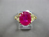 LARGE 5.1CT DIAMOND & AAA BURMA RUBY 18KT YELLOW GOLD 3D 3 STONE ENGAGEMENT RING