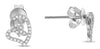 .13CT DIAMOND 14KT WHITE GOLD CLASSIC BUTTERFLY HEART SHAPE LOVE STUD EARRINGS
