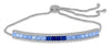 2.32CT DIAMOND & AAA SAPPHIRE 14KT WHITE GOLD 3D PRINCESS & ROUND 3 ROW BRACELET