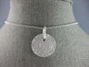 LARGE 1.30CT DIAMOND 14KT WHITE GOLD CLASSIC ROUND PAVE INVISIBLE PENDANT #27757