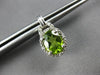 2.26CT DIAMOND & AAA PERIDOT 14KT WHITE GOLD OVAL & ROUND FUN HANGING EARRINGS
