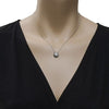 .51CT WHITE & BLACK DIAMOND 18KT WHITE GOLD CIRCULAR FILIGREE FLOATING PENDANT