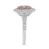.99CT WHITE & PINK DIAMOND 18KT WHITE GOLD 3D MARQUISE & ROUND ENGAGEMENT RING