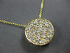 1.11CT DIAMOND 14KT YELLOW GOLD 3D CLASSIC PAVE CIRCULAR LOVE FLOATING PENDANT