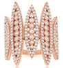ESTATE LARGE 1.37CT DIAMOND 14KT ROSE GOLD MULTI LEAF FILIGREE ANNIVERSARY RING