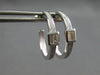 .31CT DIAMOND 14KT WHITE GOLD 3D CLASSIC ROUND & BAGUETTE HOOP HANGING EARRINGS