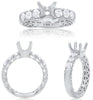 .79CT DIAMOND 14K WHITE GOLD 3D ROUND CLASSIC 4 PRONG SEMI MOUNT ENGAGEMENT RING